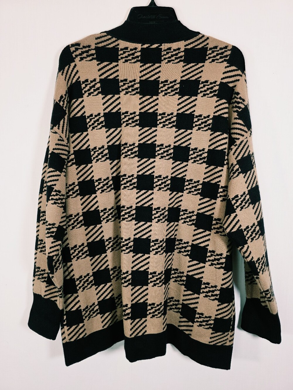 NWT Philosophy Republic Clothing Oversized Houndstooth Cardigan Sweater Gold But - Picture 6 of 12
